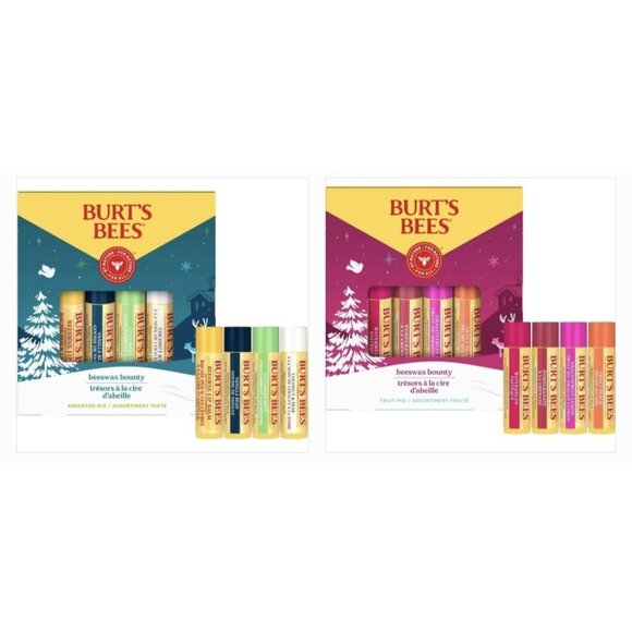 Burt's Bees Holiday Lip Balm Gift Set 8 Pack Fruit Mix Assorted VANILLA Coconut - Picture 1 of 6